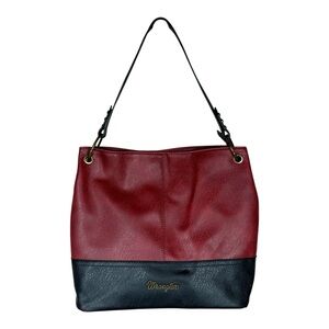 Wrangler Red And Black Vegan Leather Hobo Bag